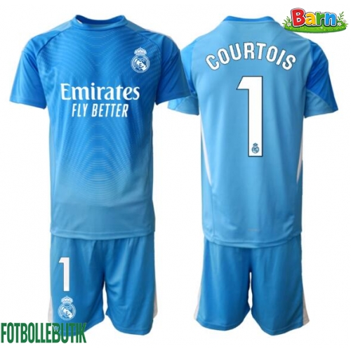 Real Madrid Thibaut Courtois #1 Målvakt Hemmaställ Barn 2025-26 Kortärmad (+ Korta byxor)